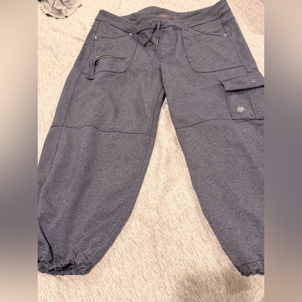 Athleta Navy Blue gray Cargo Jogger Track Pants